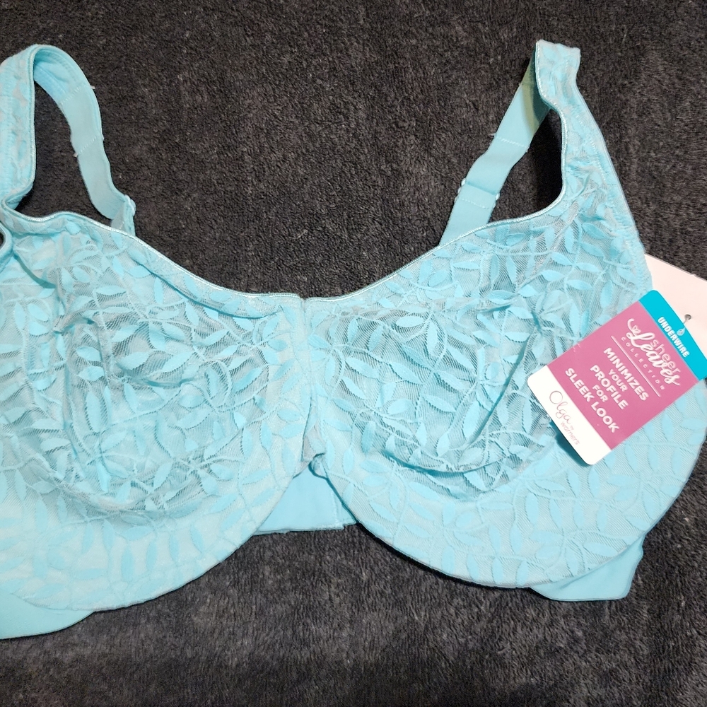 Playtex Blue Lace Bra with Comfortable Straps and Full Coverage